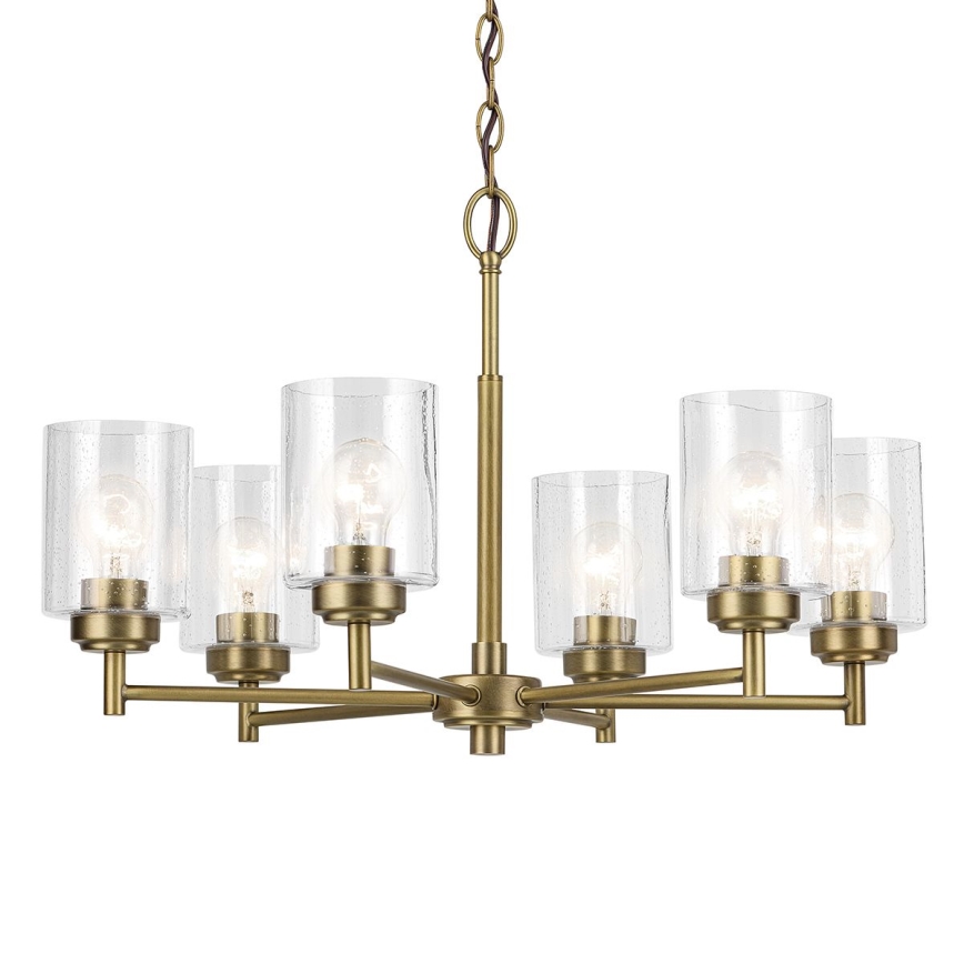 Kichler - Lampadario a sospensione con catena WINSLOW 6xE27/60W/230V diametro 66 cm ottone