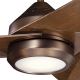 Kichler - Ventilatore da soffitto dimmerabile a LED JADE LED/18W/230V marrone + telecomando