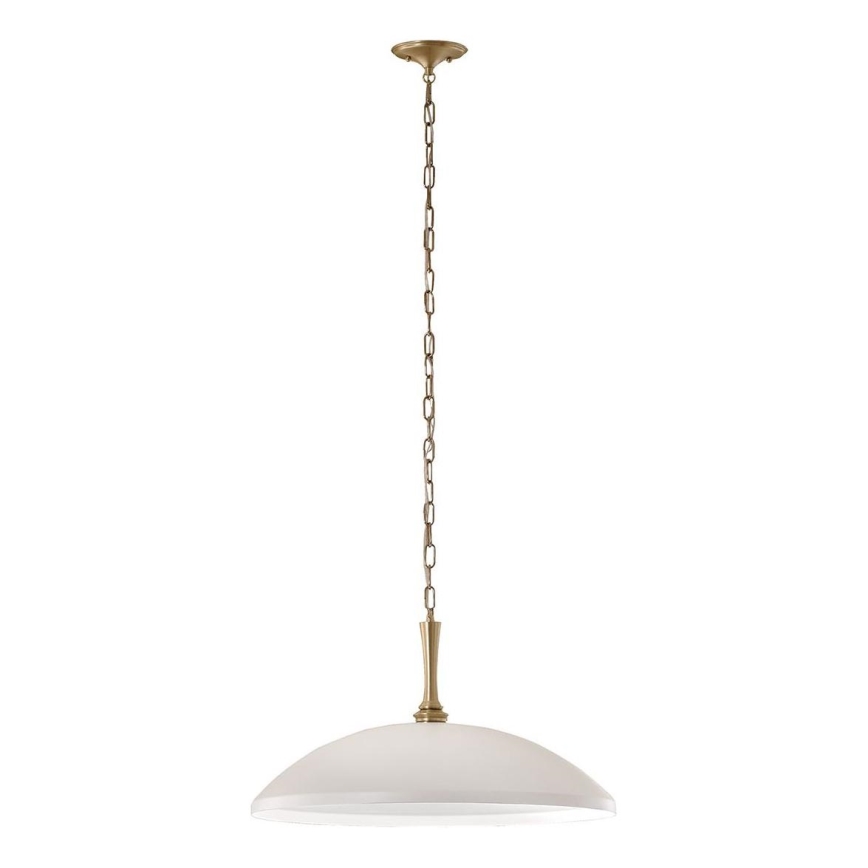 Kichler - Lampadario a sospensione con catena DELAROSA 1xE27/60W/230V bianco/ottone