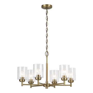 Kichler - Lampadario a sospensione con catena WINSLOW 6xE27/60W/230V diametro 66 cm ottone