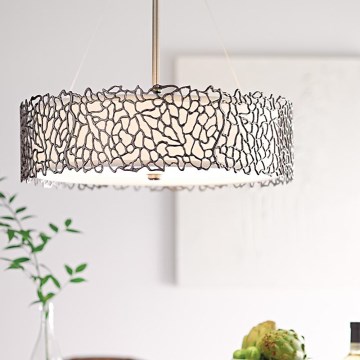 Kichler - Lampadario a sospensione con supporto rigido SILVER CORAL 3xE27/100W/230V cromo opaco