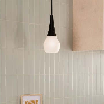 Kichler - Lampadario a stelo DEELA 1xE27/60W/230V Ø 17,8 cm nero
