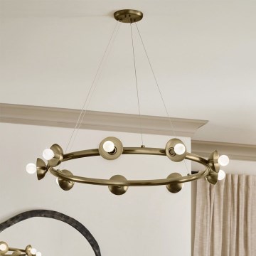 Kichler - Lampadario sospeso a cavo PALTA 9xE14/40W/230V oro