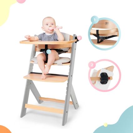 KIDERKRAFT - Sedia da pranzo per bambini con rivestimento ENOCK grigio