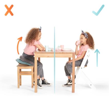 KIDERKRAFT - Sedia da pranzo per bambini con rivestimento ENOCK grigio