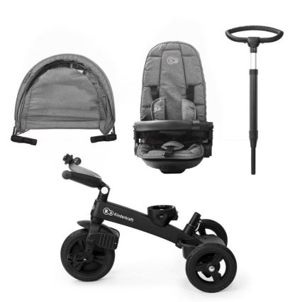 KIDERKRAFT - Triciclo per bambini 5v1 EASYTWIST grigio/nero