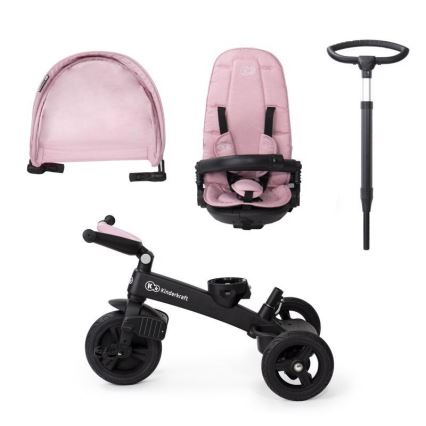 KIDERKRAFT - Triciclo per bambini 5v1 EASYTWIST rosa/nero