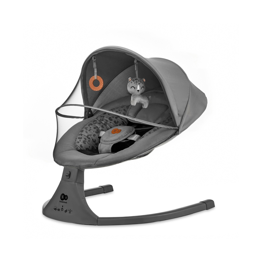 KINDERKRAFT - Altalena per bambini con melodia 2in1 LUMI 4xAAA grigio scuro