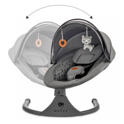 KINDERKRAFT - Altalena per bambini con melodia 2in1 LUMI 4xAAA grigio scuro