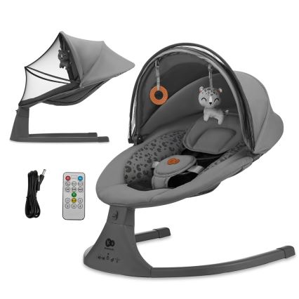 KINDERKRAFT - Altalena per bambini con melodia 2in1 LUMI 4xAAA grigio scuro