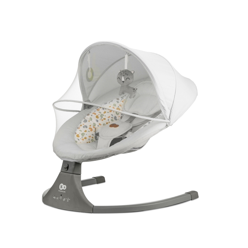 KINDERKRAFT - Altalena per bambini con melodia 2in1 LUMI grigio chiaro
