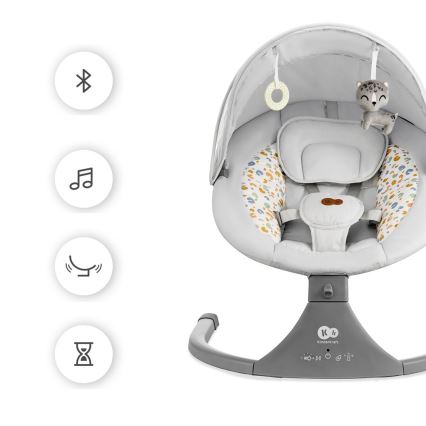 KINDERKRAFT - Altalena per bambini con melodia 2in1 LUMI grigio chiaro
