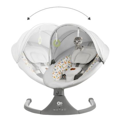 KINDERKRAFT - Altalena per bambini con melodia 2in1 LUMI grigio chiaro