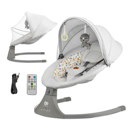 KINDERKRAFT - Altalena per bambini con melodia 2in1 LUMI grigio chiaro