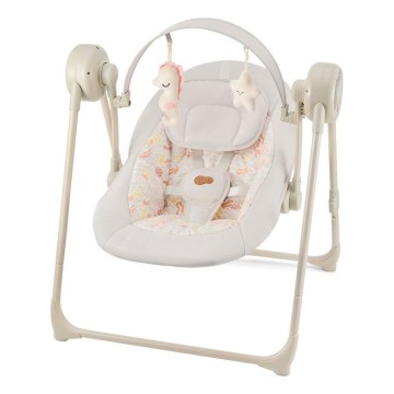KINDERKRAFT - Altalena per bambini con melodia SWINGEE beige 4xAAA/230V