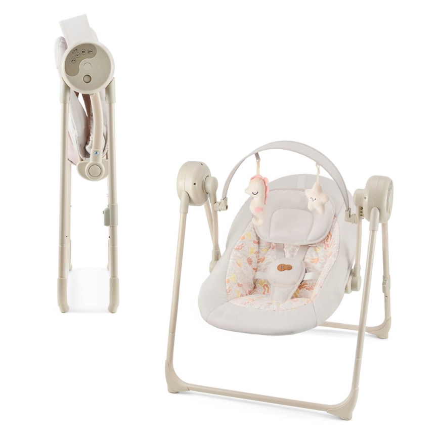 KINDERKRAFT - Altalena per bambini con melodia SWINGEE beige 4xAAA/230V