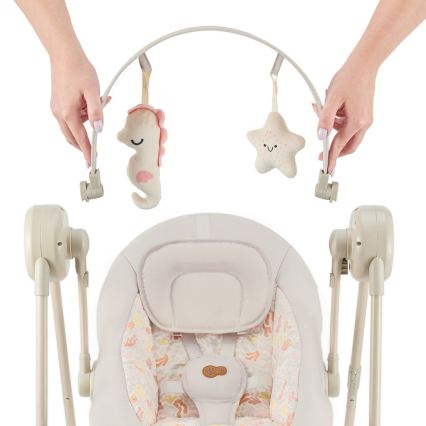 KINDERKRAFT - Altalena per bambini con melodia SWINGEE beige 4xAAA/230V