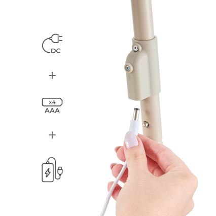 KINDERKRAFT - Altalena per bambini con melodia SWINGEE beige 4xAAA/230V