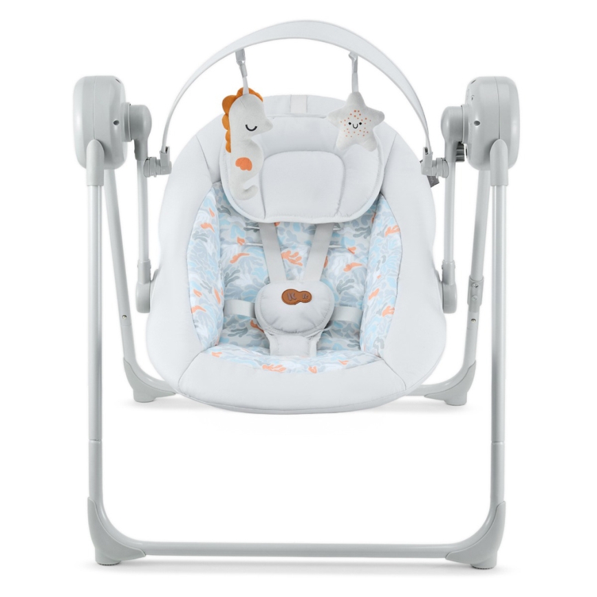 KINDERKRAFT - Altalena per bambini con melodia SWINGEE grigio 4xAAA/230V