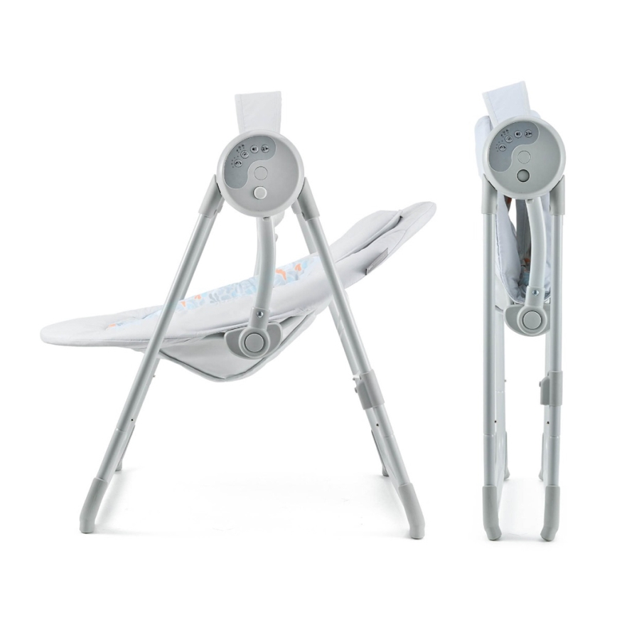 KINDERKRAFT - Altalena per bambini con melodia SWINGEE grigio 4xAAA/230V