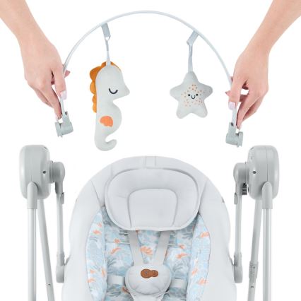 KINDERKRAFT - Altalena per bambini con melodia SWINGEE grigio 4xAAA/230V