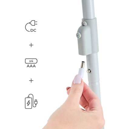 KINDERKRAFT - Altalena per bambini con melodia SWINGEE grigio 4xAAA/230V