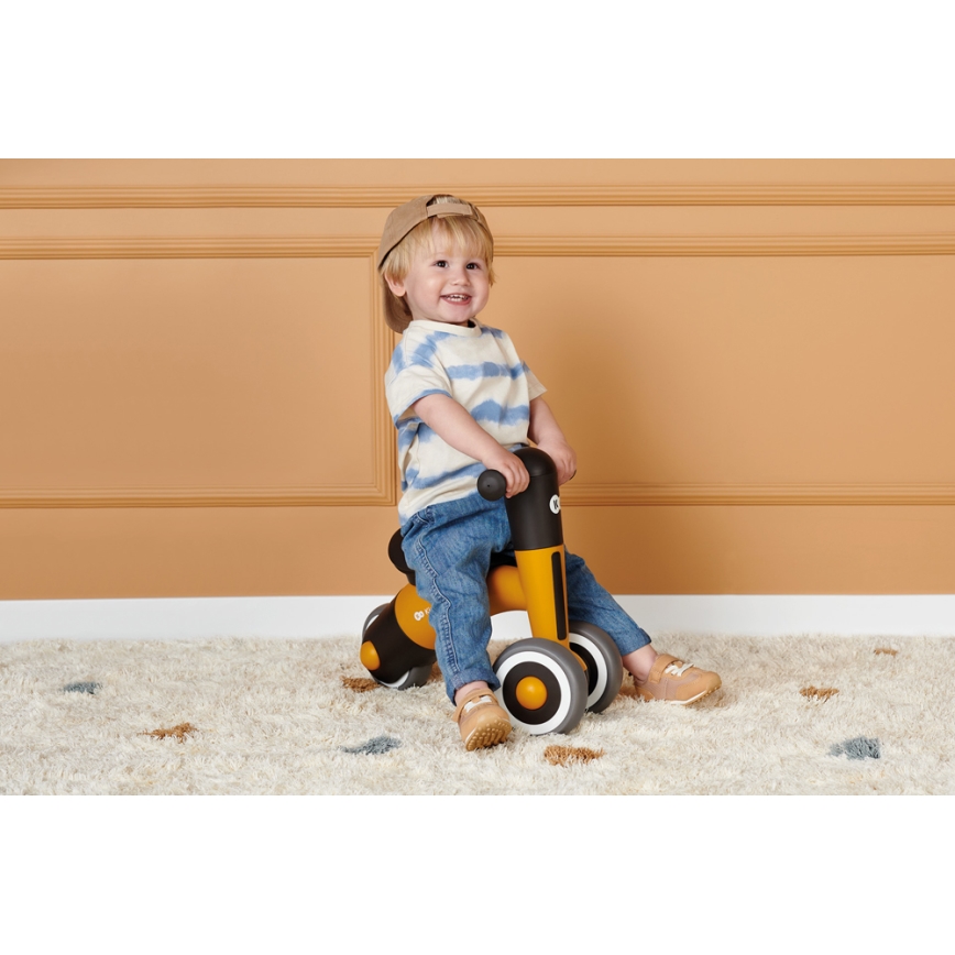 KINDERKRAFT - Bici a spinta MINIBI Premium arancione/grigio