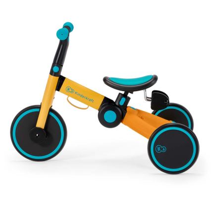 KINDERKRAFT - Bicicletta a spinta per bambini 3in1 4TRIKE giallo/turchese