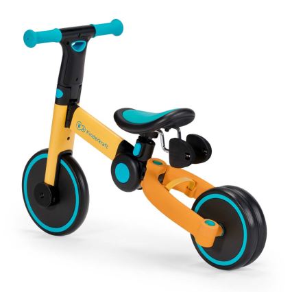 KINDERKRAFT - Bicicletta a spinta per bambini 3in1 4TRIKE giallo/turchese