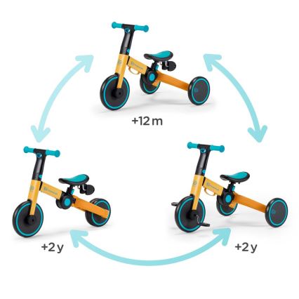 KINDERKRAFT - Bicicletta a spinta per bambini 3in1 4TRIKE giallo/turchese