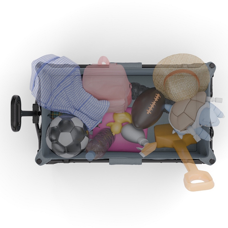 KINDERKRAFT - Carrello da trasporto pieghevole WAGON ROLLSTER grigio