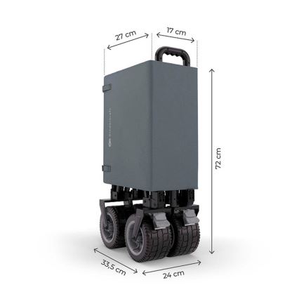 KINDERKRAFT - Carrello da trasporto pieghevole WAGON ROLLSTER grigio