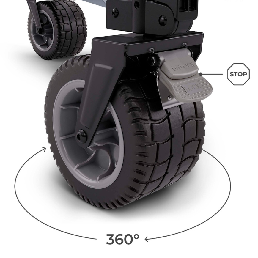 KINDERKRAFT - Carrello pieghevole WAGON ROLLSTER nero