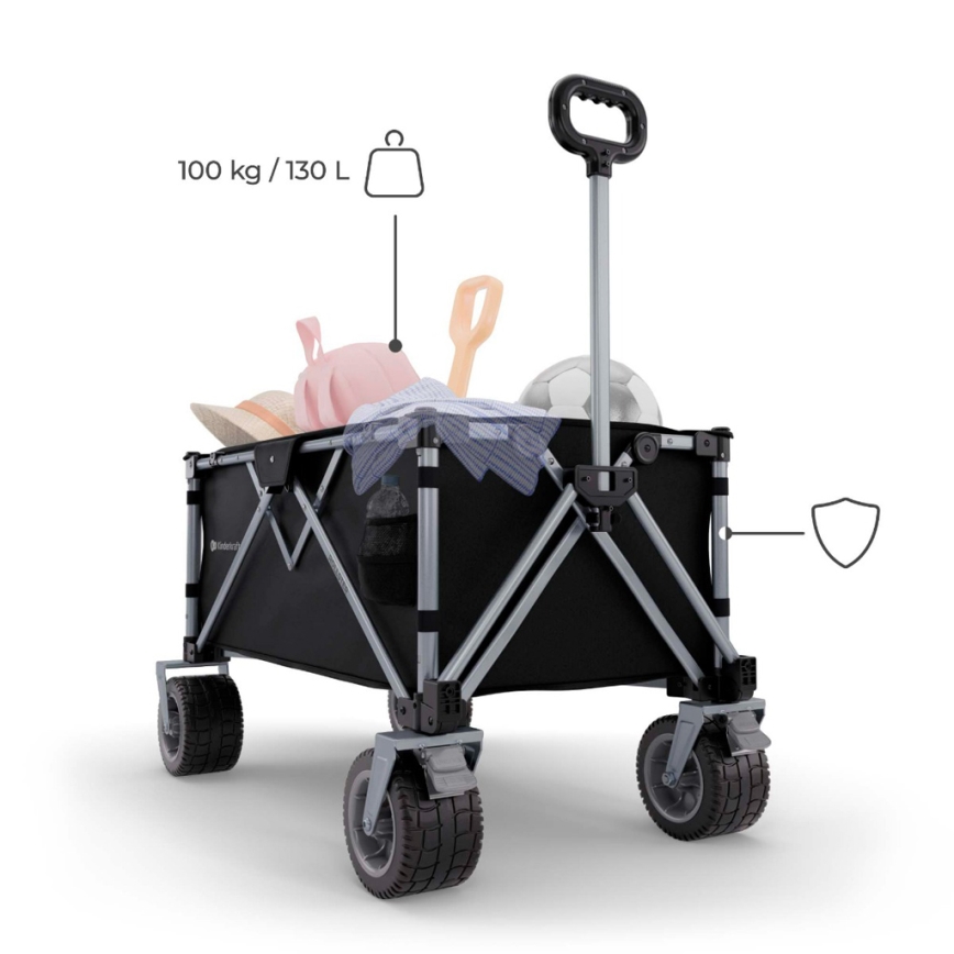 KINDERKRAFT - Carrello pieghevole WAGON ROLLSTER nero