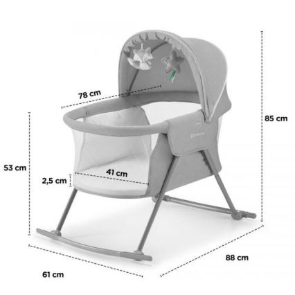 KINDERKRAFT - Culla 3in1 LOVI grigia