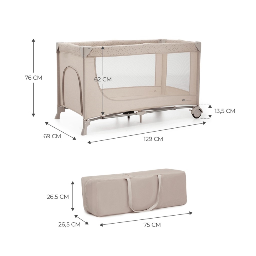 KINDERKRAFT - Culla da viaggio JOY 2 beige