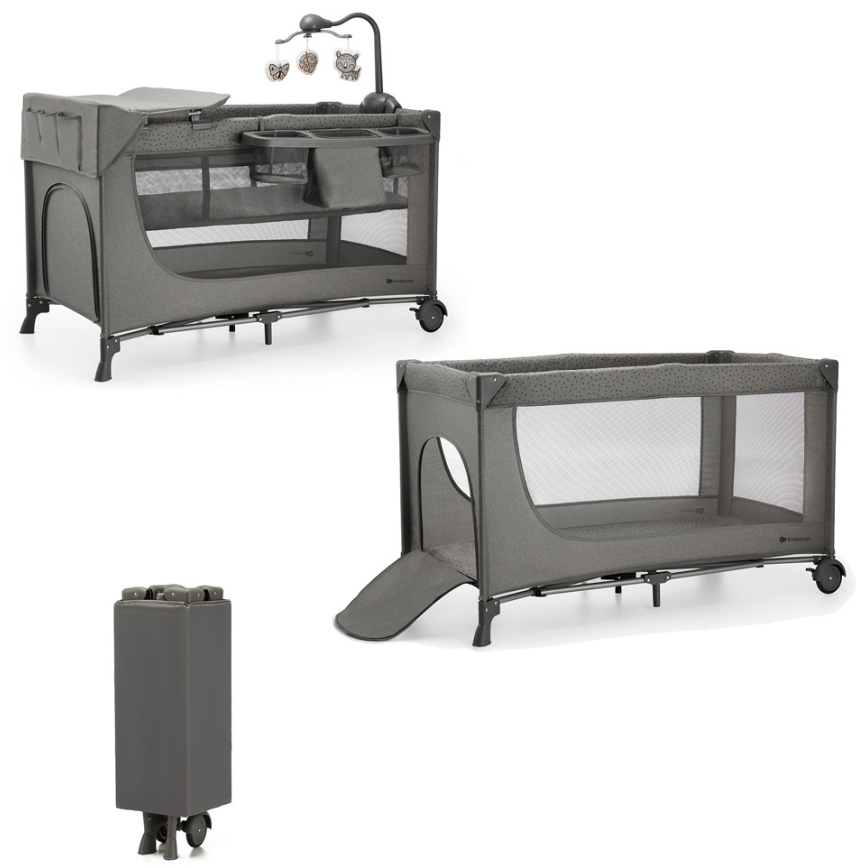 KINDERKRAFT - Culla da viaggio JOY 2 con accessori grigio