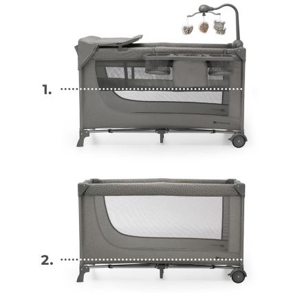 KINDERKRAFT - Culla da viaggio JOY 2 con accessori grigio