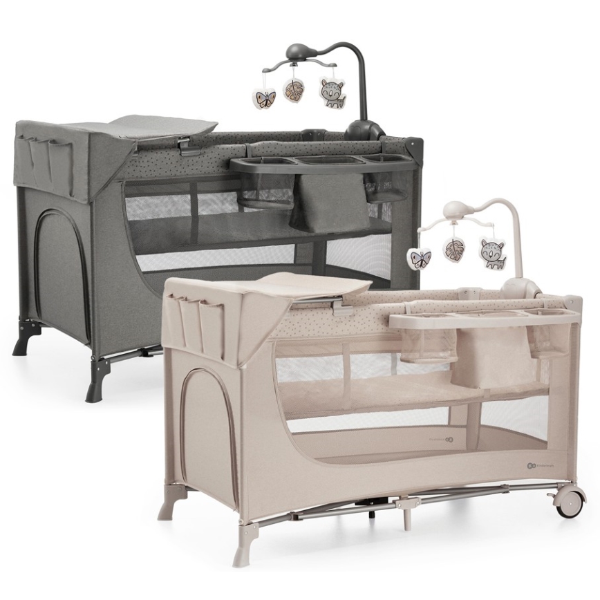 KINDERKRAFT - Culla da viaggio JOY 2 con accessori grigio