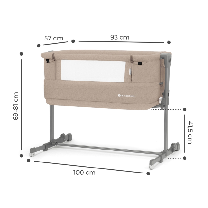 KINDERKRAFT - Culla per bambini NESTE GROW beige