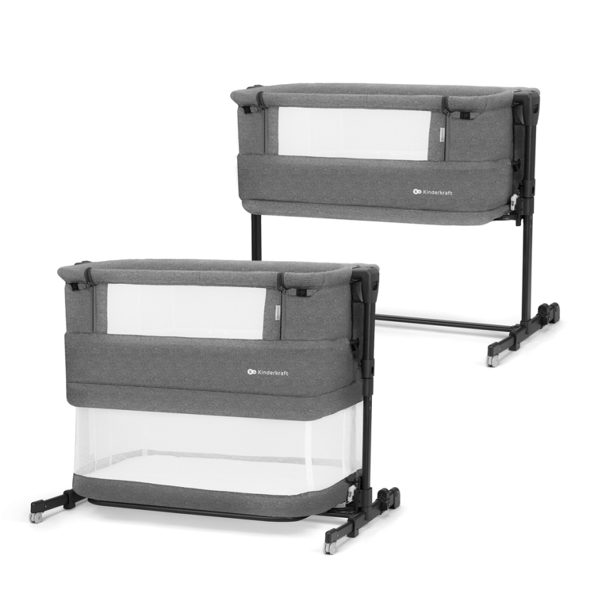 KINDERKRAFT - Culla per bambini NESTE GROW grigio scuro