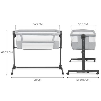 KINDERKRAFT - Culla per bambini NESTE UP 2 grigio chiaro