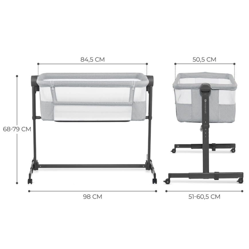 KINDERKRAFT - Culla per bambini NESTE UP 2 grigio chiaro