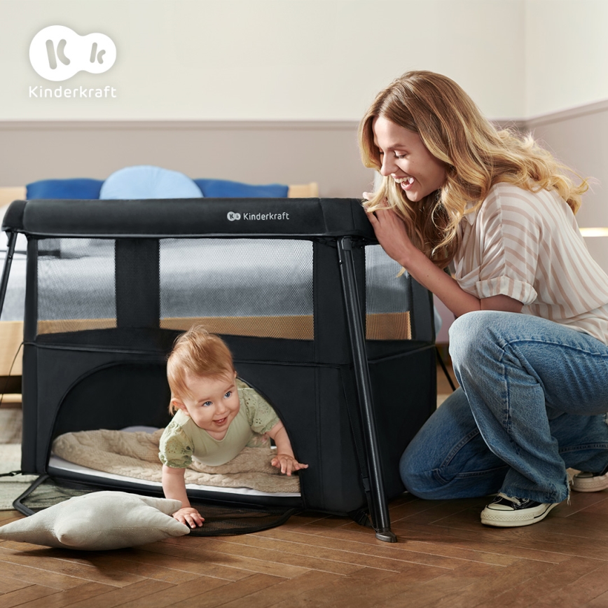 KINDERKRAFT - Lettino da viaggio 3 in 1 CAMI nero
