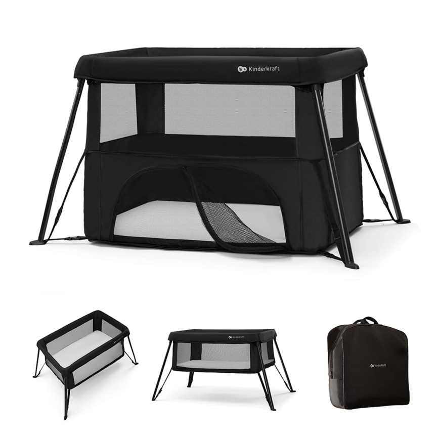 KINDERKRAFT - Lettino da viaggio 3 in 1 CAMI nero