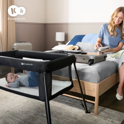KINDERKRAFT - Lettino da viaggio CAMI nero