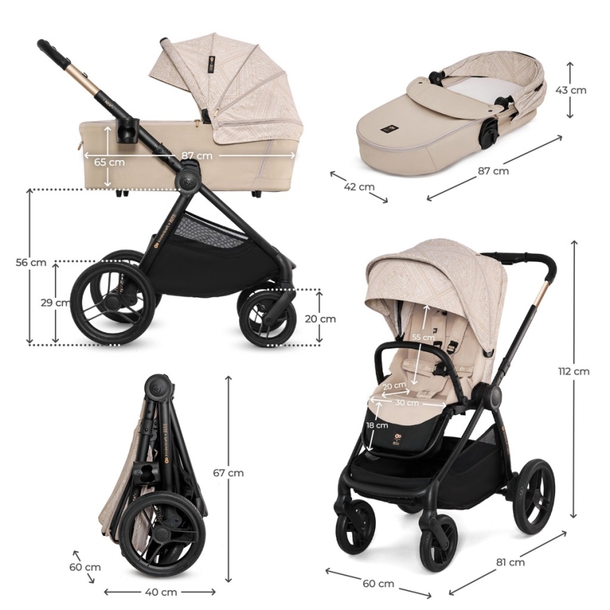 KINDERKRAFT - Passeggino combinato 2 in 1 NEA 2 Dune Whisper Bizuu