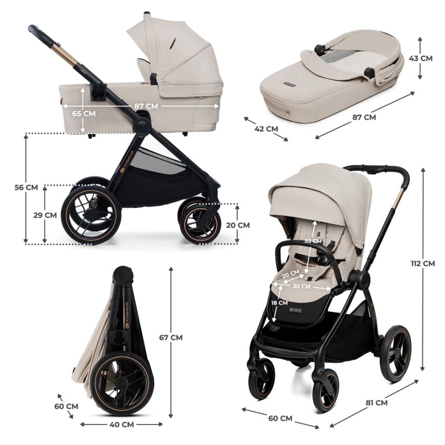 KINDERKRAFT - Passeggino combinato 2in1 NEA 2 beige