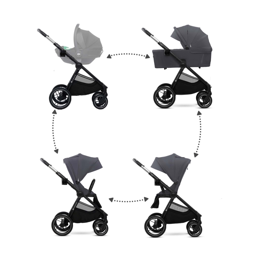 KINDERKRAFT - Passeggino combinato 2in1 NEA 2 grigio scuro
