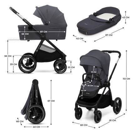 KINDERKRAFT - Passeggino combinato 2in1 NEA 2 grigio scuro
